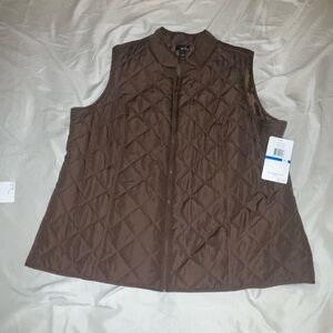 Brown Quilted Vest by Erika